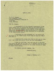 Opposition to Merchant Seamen&#39;s War Service Act: Letter to Senator and Congressional Record Introduction, 1946-03-23 - 1946-03-23