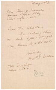 Request for Support: H.R. 207 - May 29th, 1945-01-01 - 1946-12-31