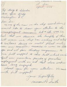 Request for Support of Unemployment Insurance Bill for Maritime Workers, 1945-01-01 - 1946-12-31