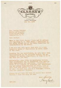 Opposition to H.R. 2232: A Letter to Congress, 1945-05-29