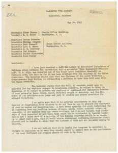 Opposition to the Fair Employment Practice Act: A Letter from McAlester Fuel Company, 1945-05-30