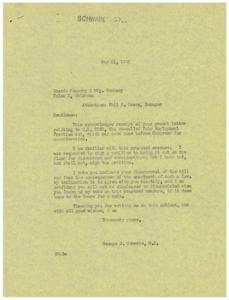 Opposition to H.R. 2232: A Correspondence between Elnardo Foundry &amp; Mfg. Co. and George B. Schwabe, M.C., 1945-05-14