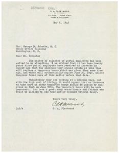 Urgent Request for Postal Employee Salary Increase, 1945-05-05