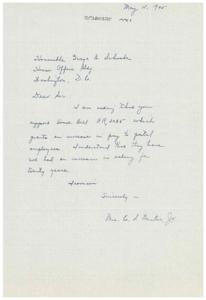 Support for House Bill HR 3035: A Call for Fair Pay for Postal Employees, 1945-05-15