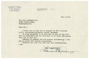 Urgent Request for Postal Employee Salary Increase, 1945-01-01 - 1946-12-31