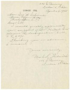 Request for Support: Postal Improvement Bill, 1945-01-01 - 1946-12-31