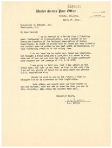 Support for H.R. Bill 2071: A Letter to George B. Schwabe, M.C., 1945-01-01 - 1946-12-31