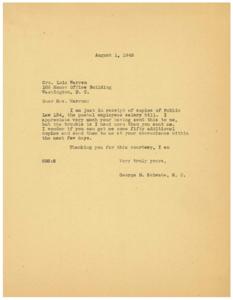 Request for Additional Copies of Public Law 134, 1945-08-01