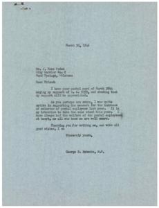 Supporting Postal Employees: A Message from George B. Schwabe, M.C., 1946-03-30