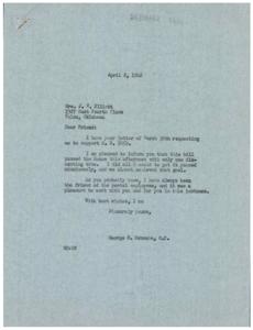 Supporting H.R. 5059: A Letter from George B. Schwabe, M.C., 1946-04-02