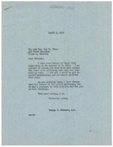 Successful Passage of H.R. 5059: A Thank You Note from Mr. and Mrs. Roy W. Utter, 1946-04-02