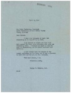 Support for Bill HR 5059 from Congressman George B. Schwabe, 1946-04-02