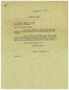 Supporting Postal Employee Compensation: A Letter from Representative  George B. Schwabe, 1946-03-20