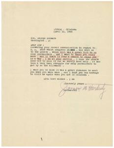 Gratitude for H.R. 5059: A Letter to Honorable  George Schwabe, 1946-04-15