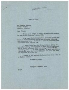 Support for Postal Employees: A Letter from George B. Schwabe, 1946-01-01