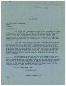 Influencing Pay for Post Office Employees: A Letter from Congressman George B. Schwabe, 1946-07-20