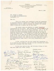 Opposition to Bill H.R. 3235: A Letter from Oklahoma Agricultural and Mechanical College, 1945-05-16