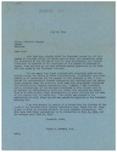 Premium Price Plan Continuation Request: A Letter from George B. Schwabe, M.C., 1946-06-30