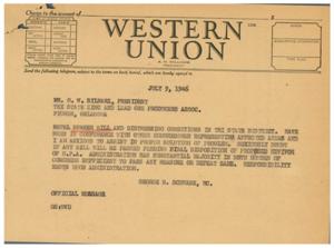 Urgent Call for Legislative Action: Tri-State District Ore Producers in Crisis, 1946-06-30