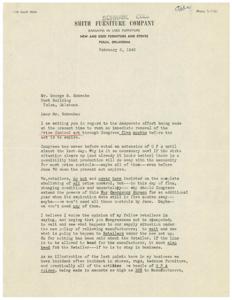 Letter Urging Caution in Extending Price Control Act, 1946-02-08