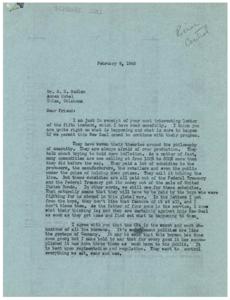 The Corrupt Ideologies of the New Deal: A Letter from H. H. Medlen to Congressman George B. Schwabe, 1946-02-09