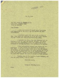 Opposition to O.P.A. and Labor Strikes: Correspondence between Rev. George O. Nichols and George B. Schwabe, M.C., 1946-05-31
