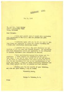Opposition to the O.P.A.: A Letter from Congressman George B. Schwabe, 1946-05-07