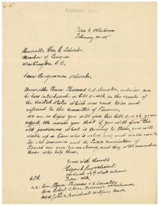 Support Needed for Bill 5.436: A Letter to Congressman Schwabe from Tulsa, Oklahoma, 1945-01-01 - 1946-12-31