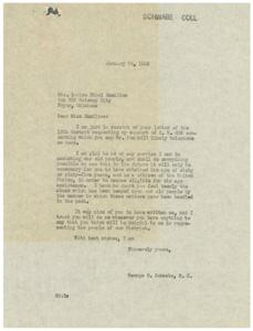 Support for H.R. 605: A Letter from Congressman Schwabe, 1945-01-24