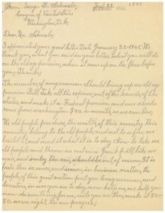 Plea for Old Age Pension Reform: A Call to Congress, 1945-01-01 - 1946-12-31