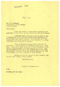 Opposition to the O.P.A.: Correspondence between H.D. McGarvey and George B. Schwabe, 1946-06-01