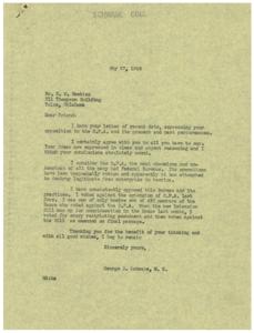 Opposition to the O.P.A.: Correspondence between George B. Schwabe and D. M. Hawkins, 1946, 1946-05-09