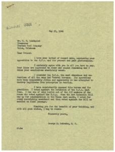 Opposition to the O.P.A. Policy: Correspondence with George B. Schwabe, 1946-05-08
