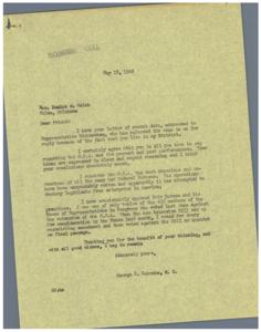 Opposition to O.P.A. Extension: A Letter from George B. Schwabe, M.C., 1946-05-07