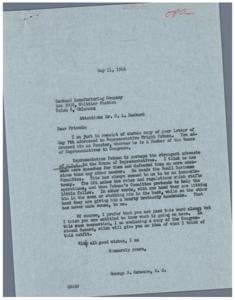 Inconsistencies in Government: A Letter from George B. Schwabe to Representative Patman, 1946-05-07