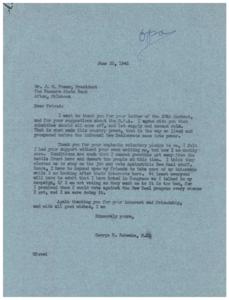 Support for George B. Schwabe in the Fight Against the New Deal Program, 1946-06-20