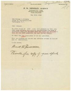 Letter to Honorable  George B. Schwabe Regarding OPA Abolishment, 1945-01-01 - 1946-12-31
