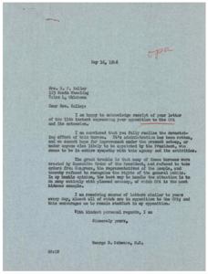 Opposition to OPA and Strikes: Correspondence with Honorable  George B. Schwabe, 1946-05-16