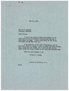 Standing Up for American Values: A Letter from George B. Schwabe, M.C., 1946-05-16