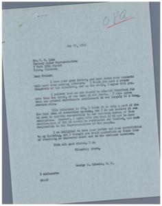 The Importance of Limited Terms and Controlled Economy: A Letter to George B. Schwabe, 1946-05-20
