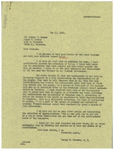Reducing Bureaucracy and Appropriations: Correspondence with George B. Schwabe, 1946-05-10