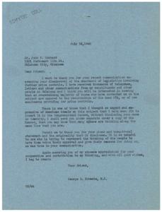 Opposition to Price Controls: Correspondence with Honorable  George B. Schwabe, M.C., 1946-07-03