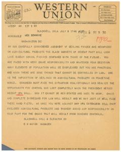 The Urgency of Avoiding Price Controls on Agricultural Products, 1945-01-01 - 1946-12-31