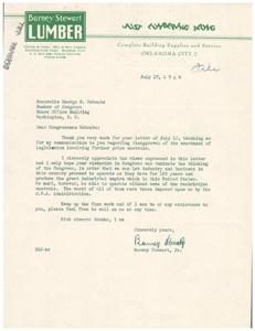 Letter to Congressman Schwabe Regarding Price Controls, 1946-07-17