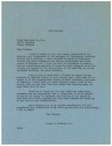 Opposition to Price Controls: A Letter from George B. Schwabe, M.C., 1945-01-01 - 1946-12-31