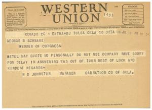 Opposition to O.P.A. Control: A Request from Carnation Company of Oklahoma, 1946-07-16