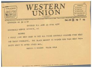 Request to Remove Price Controls on Meat and Dairy Products, 1945-01-01 - 1946-12-31