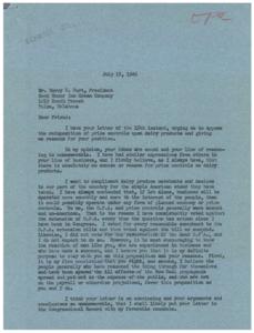 Opposing Price Controls on Dairy Products: A Stand for American Business, 1946-07-15