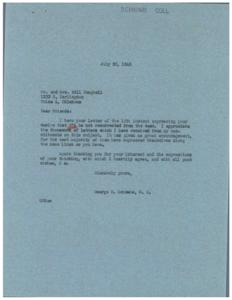 Support for the Expiration of O.P.A.: A Letter from George B. Schwabe, 1946-07-15