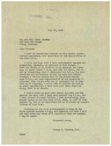 Opposition to O.P.A. Resurrection: A Letter from George B. Schwabe, M.C., 1946-07-10